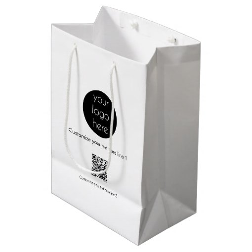 Custom Business Logo Company Promotional Medium Gift Bag | Zazzle