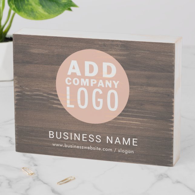 Custom Business Logo Company Promotional Wooden Box Sign (In Situ Horizontal)