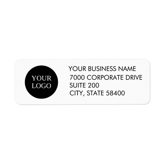 Custom Business Logo  Company Return Address  Label (Front)