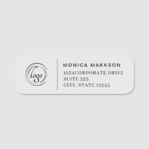 Custom Business Logo Company Return Address  Name Tag