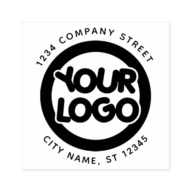 Custom Business Logo Company Return Address Rubber Stamp (Imprint)