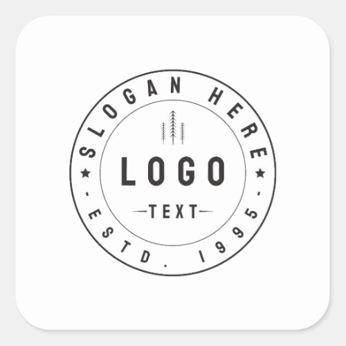 Custom Business Logo Company Simple Square Sticker