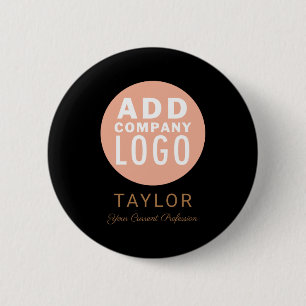 Custom Business Logo Company Staff Employee Name T Button