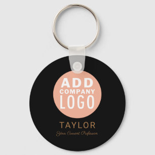 Custom Business Logo Company Staff Employee Name T Keychain
