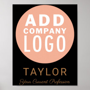 Custom Business Logo Company Staff Employee Name T Poster