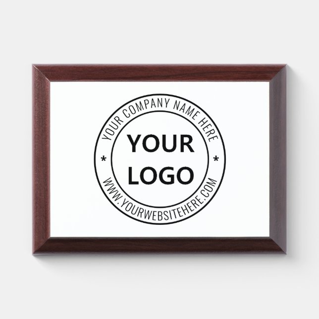 Custom Business Logo Company Stamp - Personalized  Award Plaque (Horizontal)