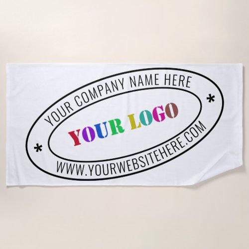 Custom Business Logo Company Stamp _ Personalized  Beach Towel