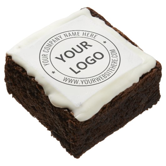 Custom Business Logo Company Stamp - Personalized  Brownie (Angled)