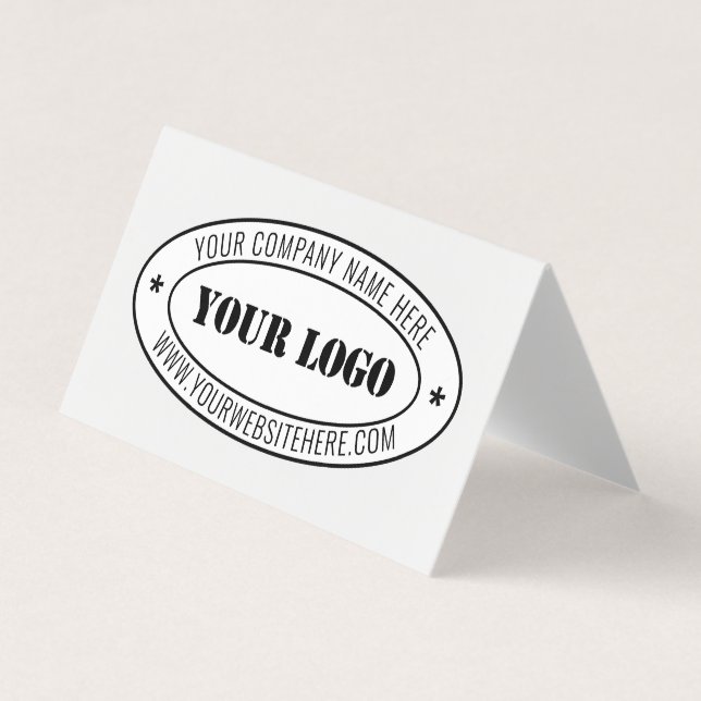 Custom Business Logo Company Stamp - Personalized  Business Card (Front)