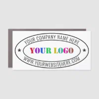 Business service add logo black white gray border car magnet