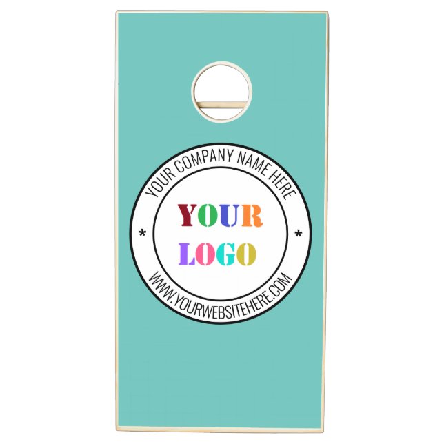 Custom Business Logo Company Stamp Personalized Cornhole Set (Left)