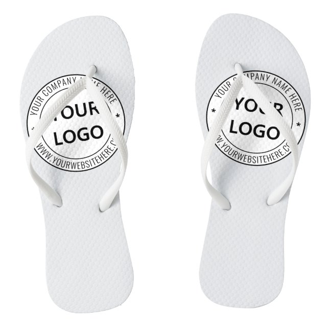 Custom Business Logo Company Stamp - Personalized  Flip Flops (Footbed)