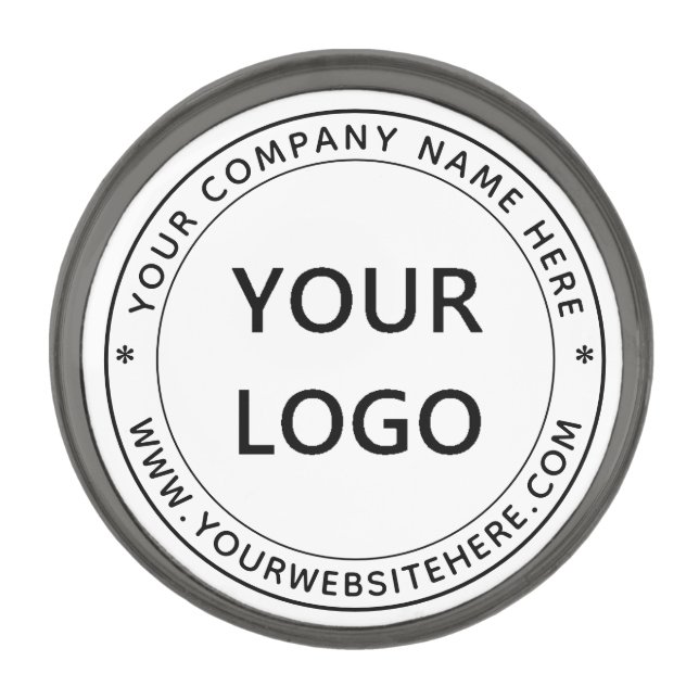 Custom Business Logo Company Stamp - Personalized  Gunmetal Finish Lapel Pin (Front)