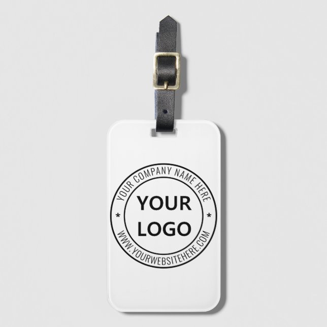 Custom Business Logo Company Stamp - Personalized  Luggage Tag (Front Vertical)