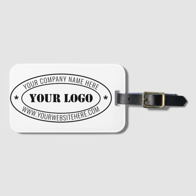 Custom Business Logo Company Stamp - Personalized  Luggage Tag (Front Horizontal)