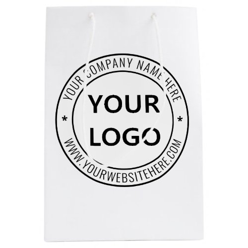 Custom Business Logo Company Stamp _ Personalized  Medium Gift Bag