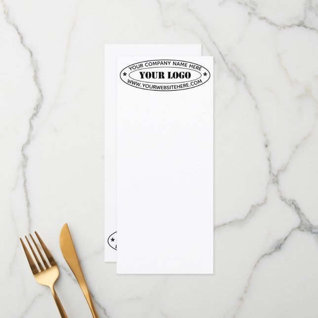 Custom Business Logo Company Stamp - Personalized  Menu (Front/Back In Situ)