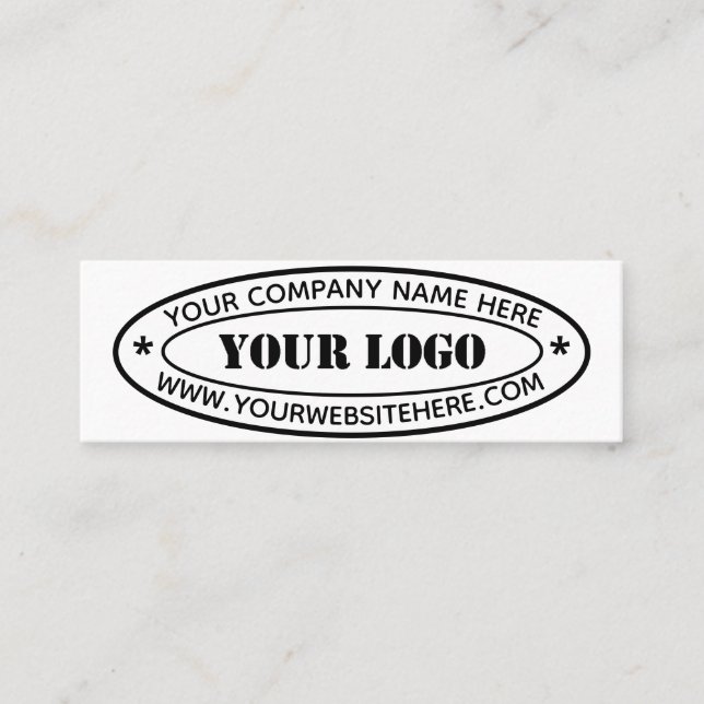 Custom Business Logo Company Stamp  Personalized Mini Business Card (Front)
