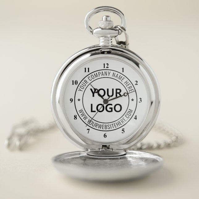 Custom Business Logo Company Stamp - Personalized  Pocket Watch (Inside)