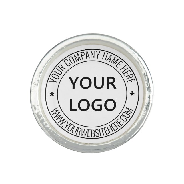 Custom Business Logo Company Stamp - Personalized  Ring (Front)
