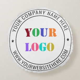 Custom Business Logo Company Stamp - Personalized Round Pillow