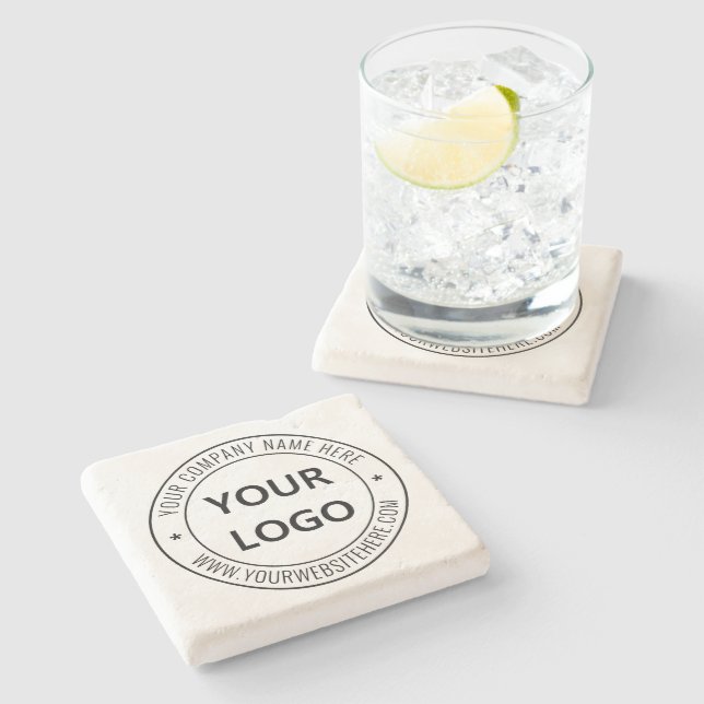 Custom Business Logo Company Stamp - Personalized  Stone Coaster (Side)