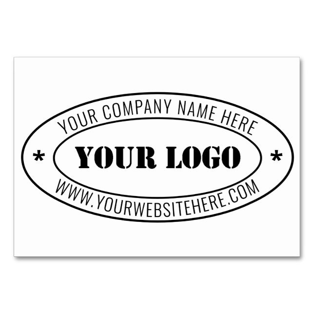Custom Business Logo Company Stamp - Personalized  Table Number (Front)
