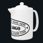 Custom Business Logo Company Stamp - Personalized  Teapot<br><div class="desc">Custom Business Logo Company Stamp - Personalized Website - Text Promotional Professional Customizable Stamp Gift - Add Your Logo - Image / Name - Company / Website - Information - Resize and move or remove and add elements / text with customization tool. Choose / add your color !</div>
