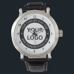 Custom Business Logo Company Stamp Personalized Watch<br><div class="desc">Custom Business Logo Company Stamp - Personalized Website - Text Promotional Professional Customizable Stamp Gift - Add Your Logo - Image / Name - Company / Website - Information - Resize and move or remove and add elements / text with customization tool. Choose / add your color !</div>