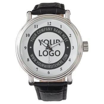Custom Business Logo Company Stamp Personalized Watch by Migned at Zazzle