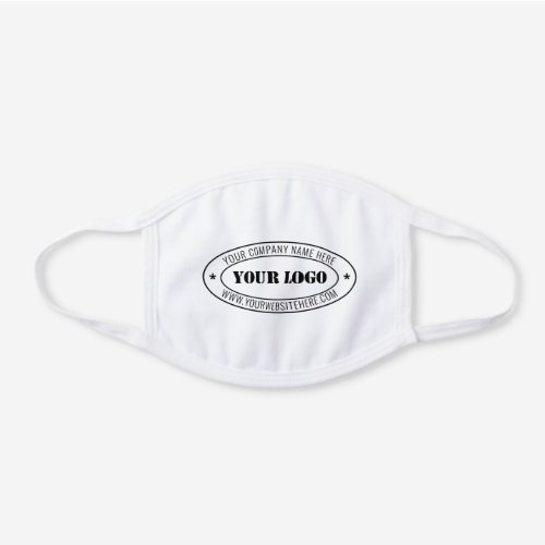 Custom Business Logo Company Stamp _ Personalized  White Cotton Face Mask