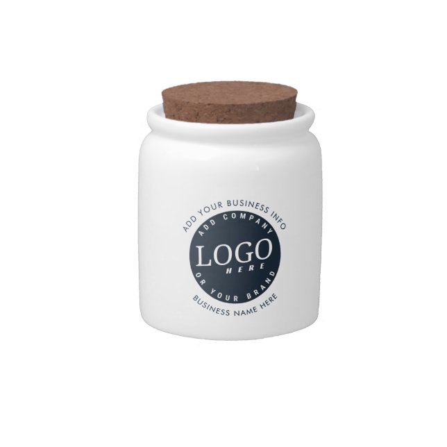Custom Business Logo Company Swag Candy Jar (Front)
