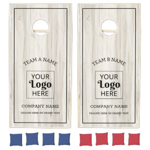 Custom Business Logo Company Team Name Wood Cornhole Set