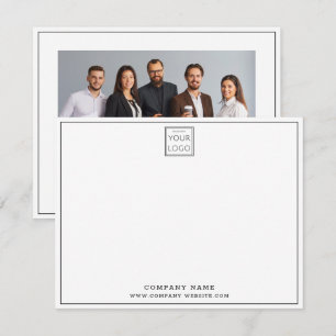 Custom Business Logo Company Team Photo Thank you Note Card