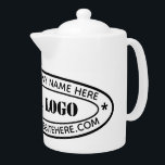 Custom Business Logo Company Teapot Template<br><div class="desc">Custom Colors and Fonts - Design Your Own Personalized Teapot with Company Logo and Name Website or Custom Text Promotional Business Teapots / Gift - Add Your Logo - Image - Photo or QR Code / and Name - Company / Website - Information - Resize and move or remove and...</div>