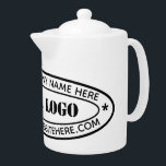 Custom Business Logo Company Teapot Template<br><div class="desc">Custom Colors and Fonts - Design Your Own Personalized Teapot with Company Logo and Name Website or Custom Text Promotional Business Teapots / Gift - Add Your Logo - Image - Photo or QR Code / and Name - Company / Website - Information - Resize and move or remove and...</div>