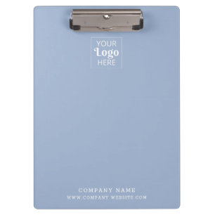 Custom Business Logo Company Website Dusty Blue Clipboard