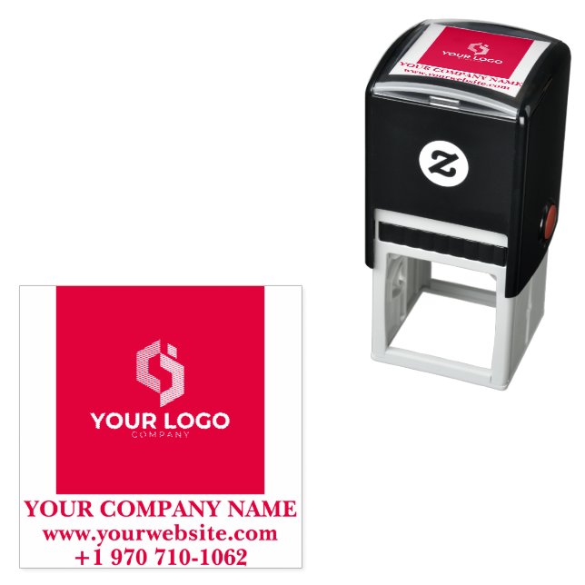 Custom Business Logo & Company-website Name Design Self-inking Stamp (In Situ)