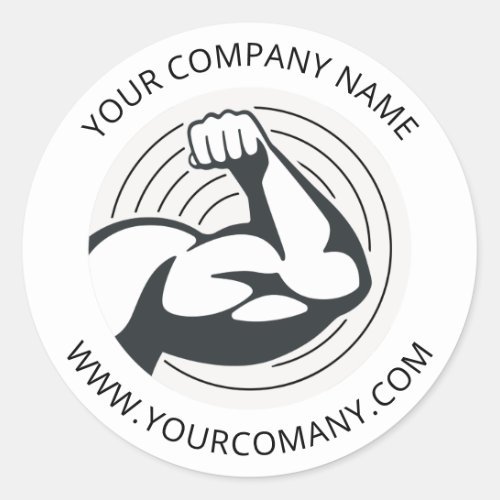 Custom Business Logo Company Website Simple Classic Round Sticker