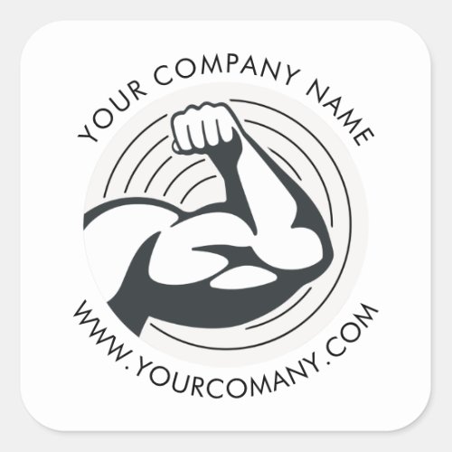Custom Business Logo Company Website Simple Square Sticker