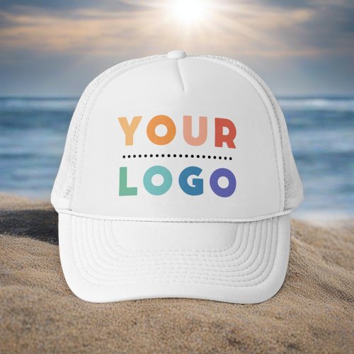 Custom Business Logo Company White  Trucker Hat
