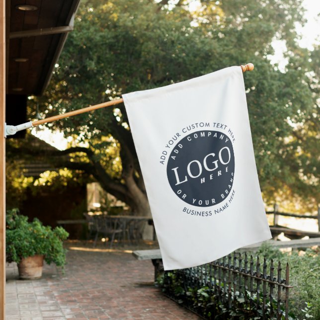Custom Business Logo Company with Text House Flag (In SItu)