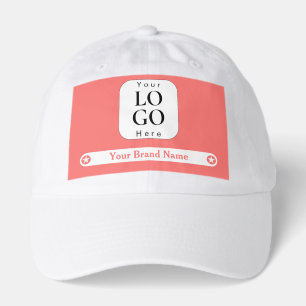 Custom Business Logo Coral Pink Baseball Cap