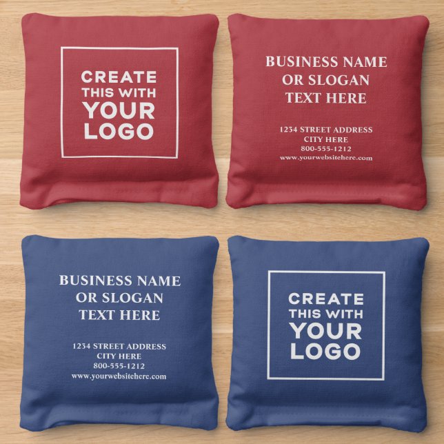 Custom Business Logo  Cornhole Bags (Wood)