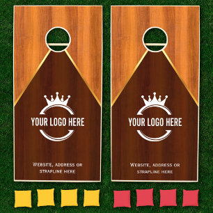 Custom Business Logo Cornhole Set - Two Tone Wood