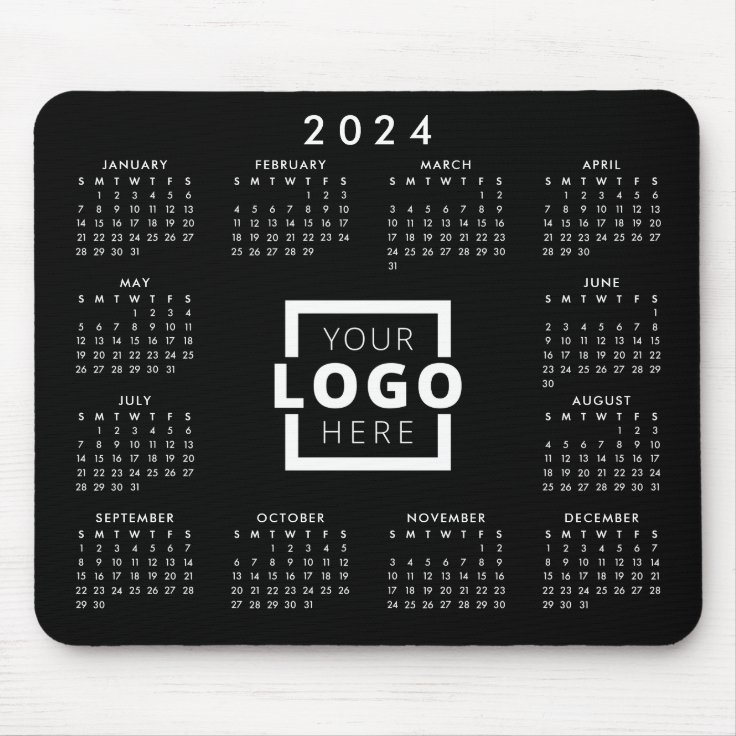 Custom Business Logo Corporate 2024 Calendar Mouse Pad Zazzle