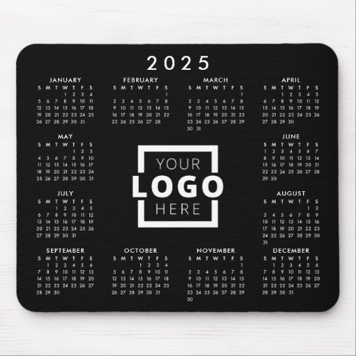 Custom Business Logo Corporate 2025 Calendar Mouse Pad | Zazzle