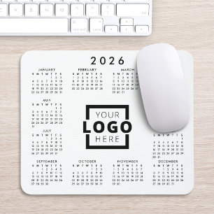 Custom Business Logo Corporate 2026 Calendar Mouse Pad