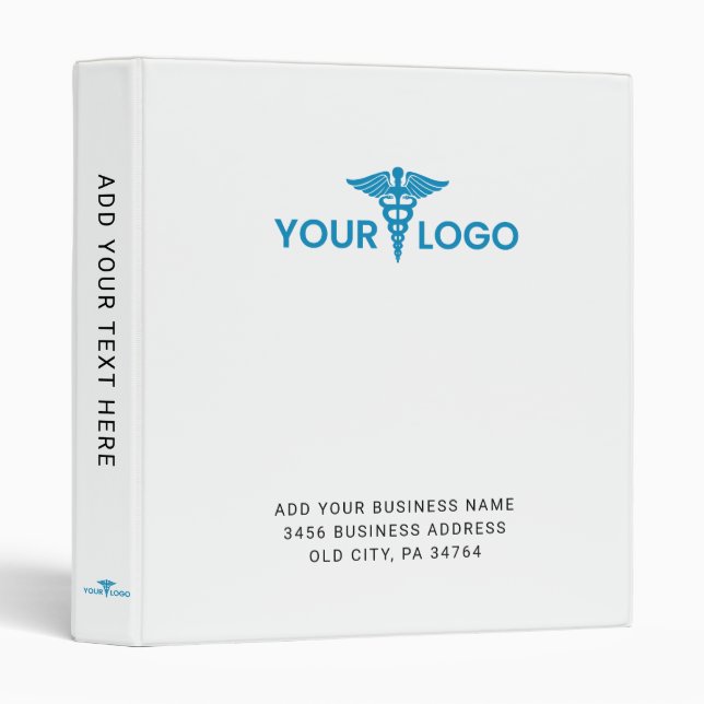 Custom Business Logo Corporate Brand Typography 3 Ring Binder (Front/Spine)