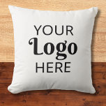 Custom Business Logo Corporate Branded White Throw Pillow<br><div class="desc">Make your space truly yours with our cozy solid color logo pillow! Just upload your company logo and create a stylish,  branded touch for your office,  shop,  or gifts for clients. Choose from several trendy colors,  and enjoy a soft,  comfy pillow that helps your brand stand out.</div>